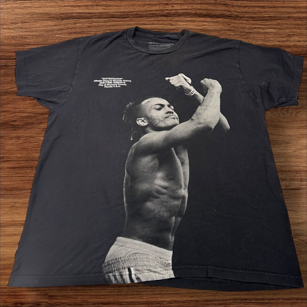 XXXTentacion T-Shirt Rap Tee Black Graphic Print Hip‎ Hop Music Large